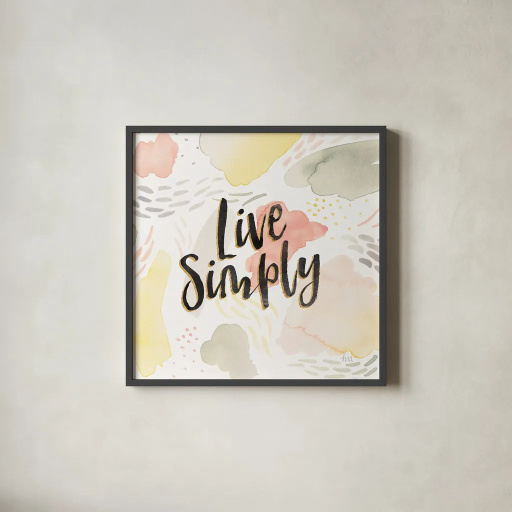 Meadow Breeze V by Laura Marshall. Shown in a sleek black glass frame for a contemporary gallery look. Available as an archival giclee rolled canvas, fine art paper, or poster print. SKU 34905a.