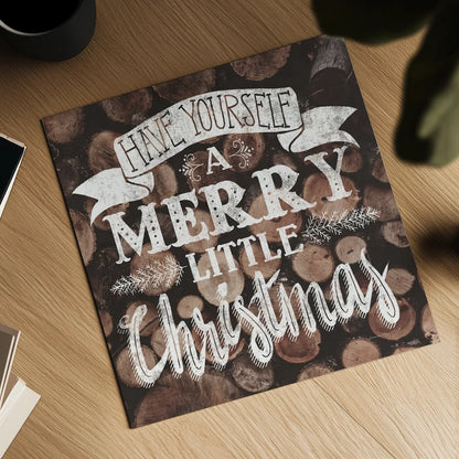 Merry Little Christmas Neutral by Laura Marshall. Shown as a detailed flat fine art print, highlighting archival giclee quality. Available as an archival giclee rolled canvas, fine art paper, or poster print. SKU 37355a.