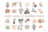 Merry Meows IV by Laura Marshall. SKU 100372i. Archival Giclee Fine art print for wall decor.