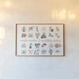 Merry Meows IV by Laura Marshall. shown as a paper print in a natural frame. Available as a archival giclee rolled canvas, fine art paper, or poster print. SKU 100372i.
