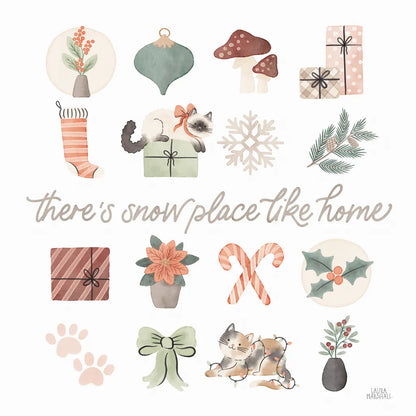 Merry Meows VI by Laura Marshall. SKU 100374a. Archival Giclee Fine art print for wall decor.