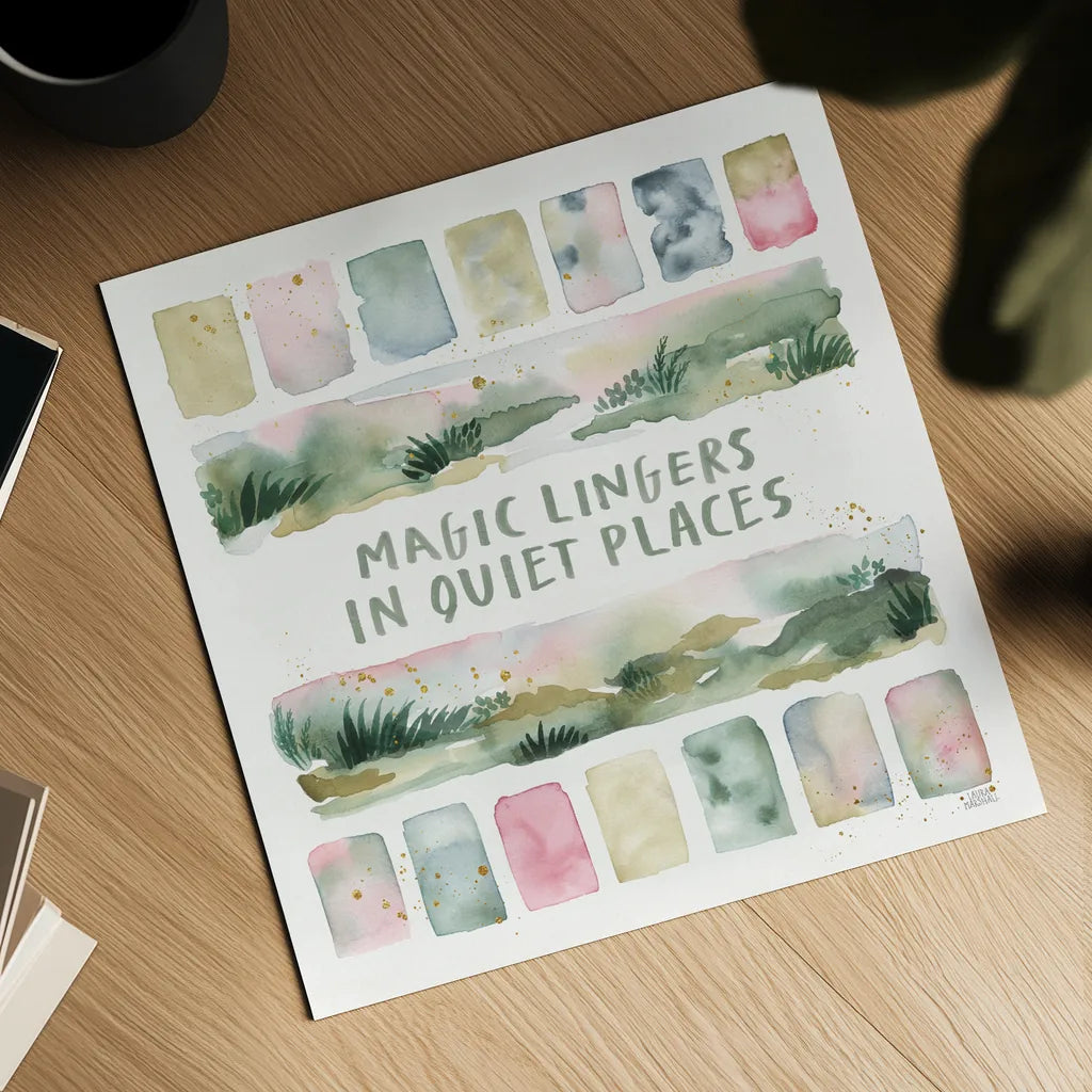 Midsummer Meadow II by Laura Marshall. Shown as a detailed flat fine art print, highlighting archival giclee quality. Available as an archival giclee rolled canvas, fine art paper, or poster print. SKU 101331a.