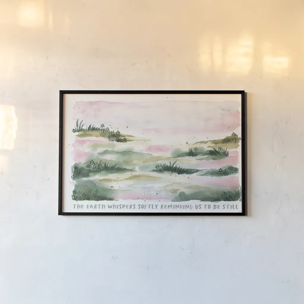 Midsummer Meadow IV by Laura Marshall. shown as a paper print in a black flame. Available as a archival giclee rolled canvas, fine art paper, or poster print. SKU 101333i.