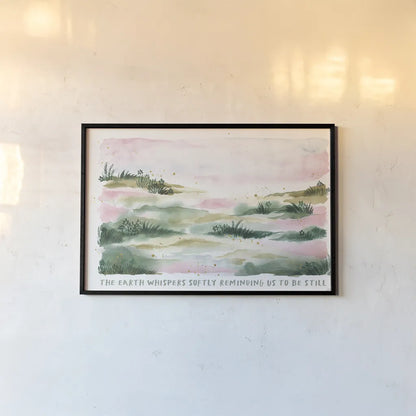 Midsummer Meadow IV by Laura Marshall. shown as a paper print in a black flame. Available as a archival giclee rolled canvas, fine art paper, or poster print. SKU 101333i.