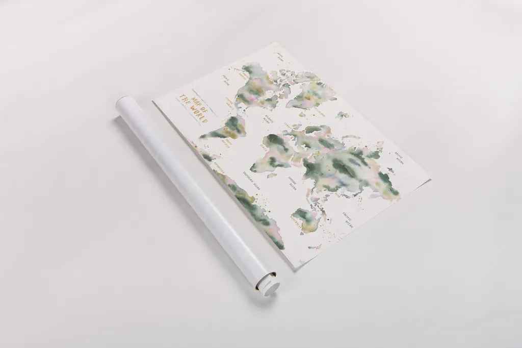Midsummer Meadow Map by Laura Marshall. shown as a rolled paper print. Available as archival giclee rolled canvas, fine art paper, or poster print. SKU 101336i.