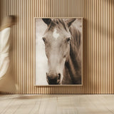 Moke Lake Horses I Sepia by Laura Marshall. shown as over sized large wall art. Available as an archival giclee rolled canvas, fine art paper, or poster print. SKU 84983h.