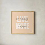 Morning Affirmations II by Laura Marshall. Shown in a natural wood glass frame for a timeless modern aesthetic. Available as an archival giclee rolled canvas, fine art paper, or poster print. SKU 53867a.