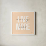 Morning Affirmations II by Laura Marshall. Shown in a crisp white glass frame for a clean and minimalist style. Available as an archival giclee rolled canvas, fine art paper, or poster print. SKU 53867a.