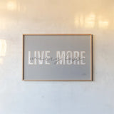 Morning Affirmations II Gray Horizontal by Laura Marshall. shown as a paper print in a natural frame. Available as a archival giclee rolled canvas, fine art paper, or poster print. SKU 69340i.