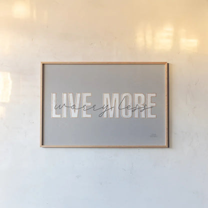 Morning Affirmations II Gray Horizontal by Laura Marshall. shown as a paper print in a natural frame. Available as a archival giclee rolled canvas, fine art paper, or poster print. SKU 69340i.