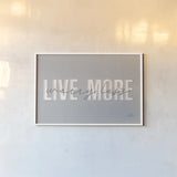 Morning Affirmations II Gray Horizontal by Laura Marshall. shown as a paper print in a white frame. Available as a archival giclee rolled canvas, fine art paper, or poster print. SKU 69340i.