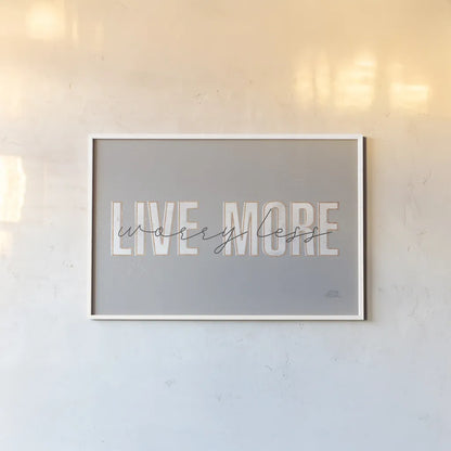 Morning Affirmations II Gray Horizontal by Laura Marshall. shown as a paper print in a white frame. Available as a archival giclee rolled canvas, fine art paper, or poster print. SKU 69340i.