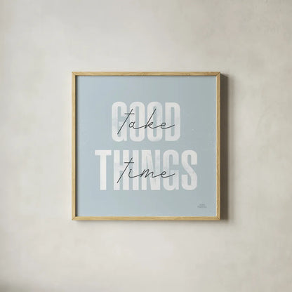 Morning Affirmations III by Laura Marshall. Shown in a natural wood glass frame for a timeless modern aesthetic. Available as an archival giclee rolled canvas, fine art paper, or poster print. SKU 53868a.