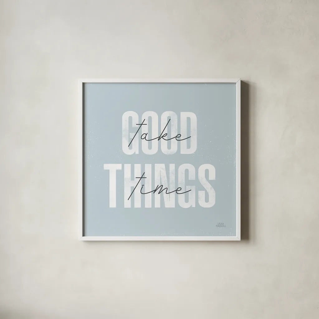 Morning Affirmations III by Laura Marshall. Shown in a crisp white glass frame for a clean and minimalist style. Available as an archival giclee rolled canvas, fine art paper, or poster print. SKU 53868a.