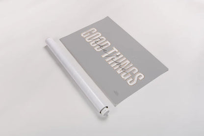 Morning Affirmations III Gray Horizontal by Laura Marshall. shown as a rolled paper print. Available as archival giclee rolled canvas, fine art paper, or poster print. SKU 69341i.