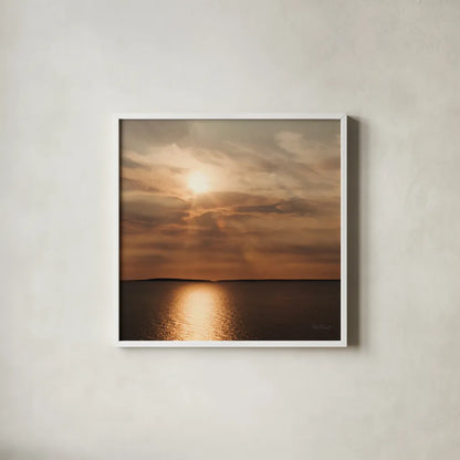 Morning Spotlight by Laura Marshall. Shown in a crisp white glass frame for a clean and minimalist style. Available as an archival giclee rolled canvas, fine art paper, or poster print. SKU 16350a.