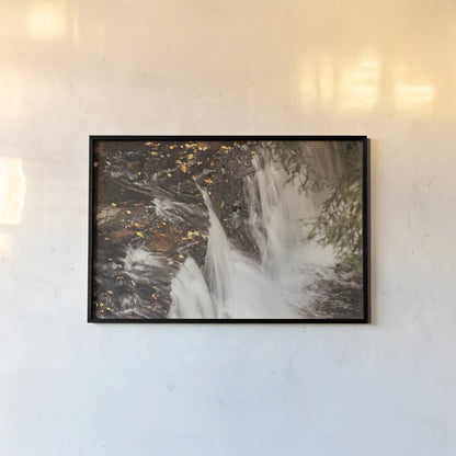 Mosquito Falls I by Laura Marshall. shown as a paper print in a black flame. Available as a archival giclee rolled canvas, fine art paper, or poster print. SKU 21257i.
