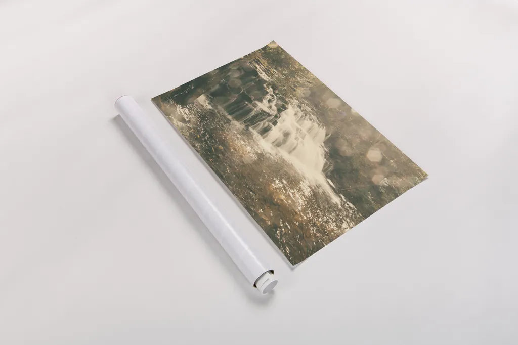 Mosquito Falls II by Laura Marshall. shown as a rolled paper print. Available as archival giclee rolled canvas, fine art paper, or poster print. SKU 21258i.