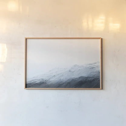 Mountain Gradient by Laura Marshall. shown as a paper print in a natural frame. Available as a archival giclee rolled canvas, fine art paper, or poster print. SKU 69904i.