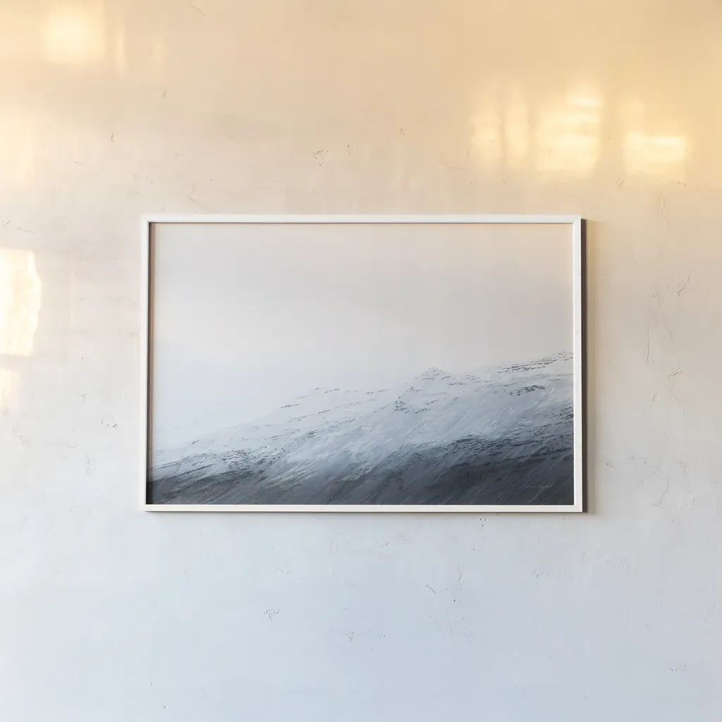 Mountain Gradient by Laura Marshall. shown as a paper print in a white frame. Available as a archival giclee rolled canvas, fine art paper, or poster print. SKU 69904i.