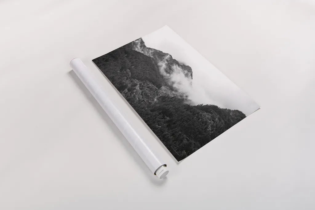 North Cascades I by Laura Marshall. shown as a rolled paper print. Available as archival giclee rolled canvas, fine art paper, or poster print. SKU 64410i.