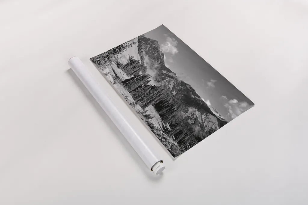 Olympic Mountains I by Laura Marshall. shown as a rolled paper print. Available as archival giclee rolled canvas, fine art paper, or poster print. SKU 64412i.