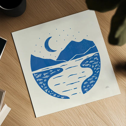 On the Horizon II by Laura Marshall. Shown as a detailed flat fine art print, highlighting archival giclee quality. Available as an archival giclee rolled canvas, fine art paper, or poster print. SKU 65378a.