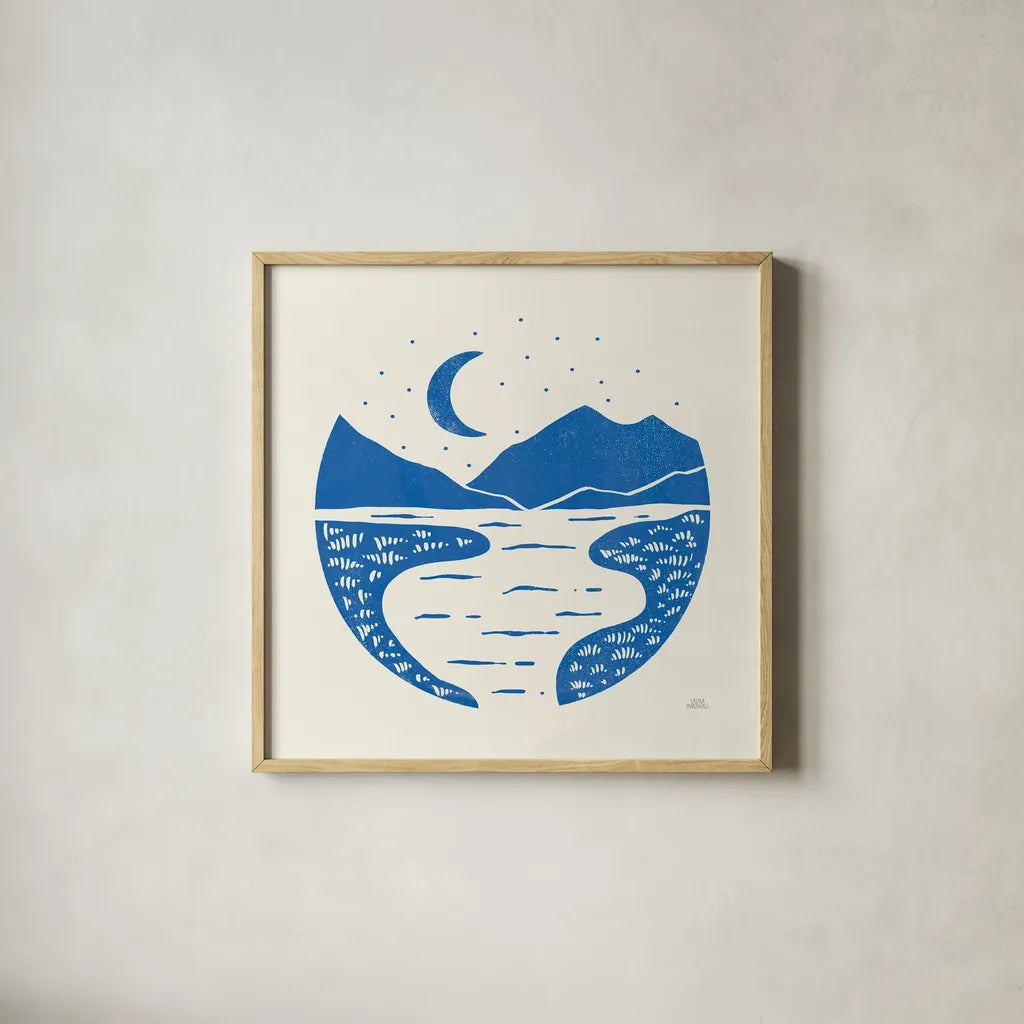 On the Horizon II by Laura Marshall. Shown in a natural wood glass frame for a timeless modern aesthetic. Available as an archival giclee rolled canvas, fine art paper, or poster print. SKU 65378a.