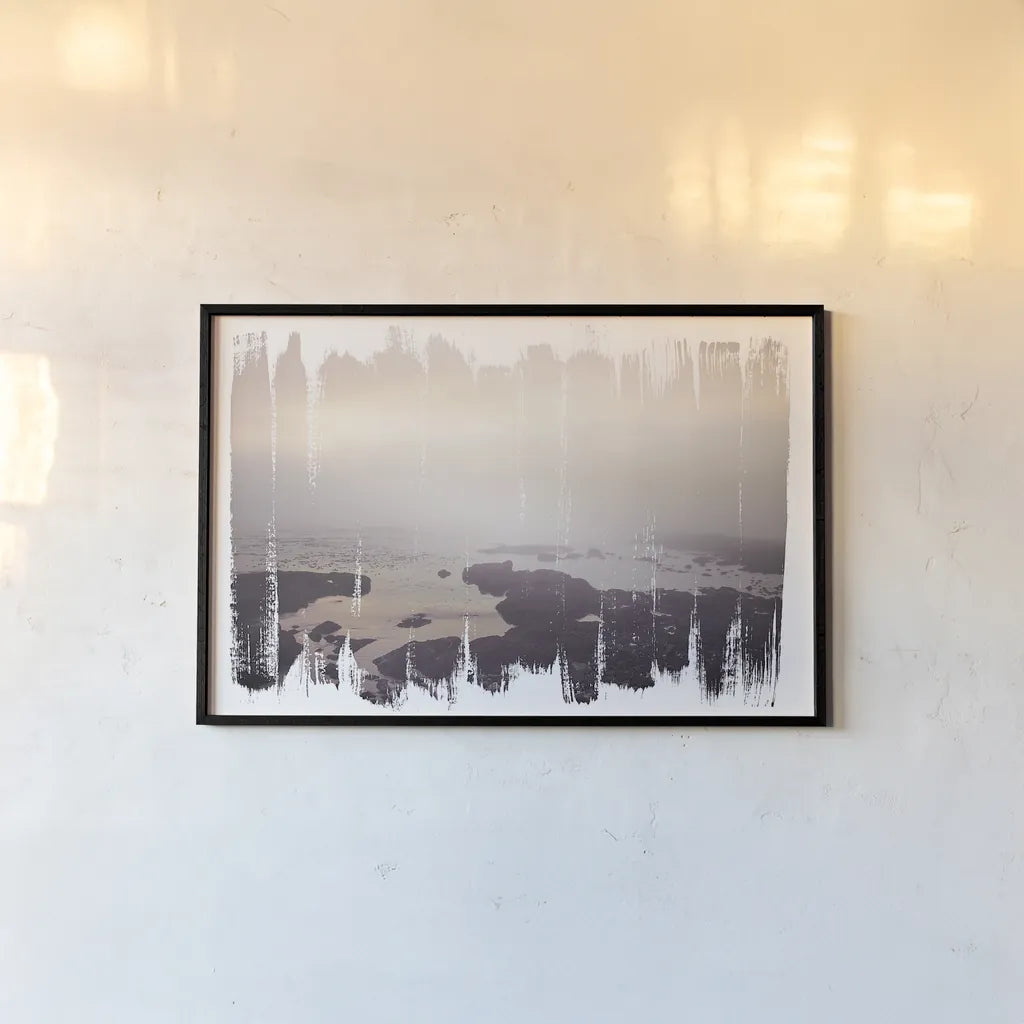 Painted Seaside I by Laura Marshall. shown as a paper print in a black flame. Available as a archival giclee rolled canvas, fine art paper, or poster print. SKU 29663i.