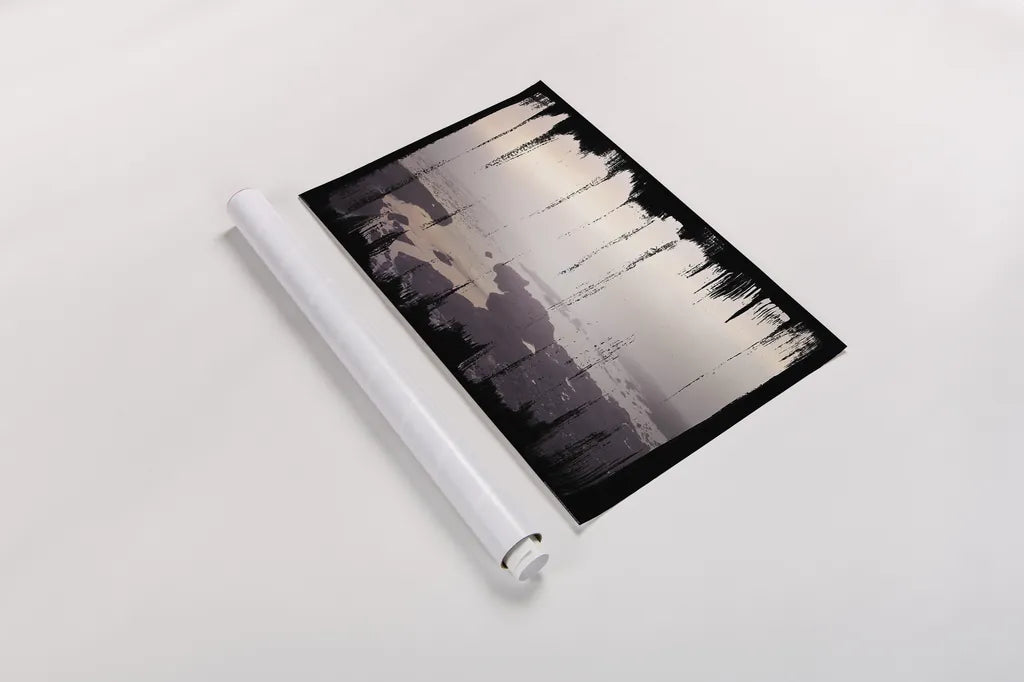 Painted Seaside I on Black by Laura Marshall. shown as a rolled paper print. Available as archival giclee rolled canvas, fine art paper, or poster print. SKU 29863i.