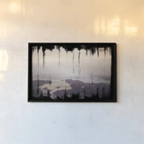 Painted Seaside I on Black by Laura Marshall. shown as a paper print in a black flame. Available as a archival giclee rolled canvas, fine art paper, or poster print. SKU 29863i.