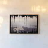 Painted Seaside I on Black by Laura Marshall. shown as a paper print in a natural frame. Available as a archival giclee rolled canvas, fine art paper, or poster print. SKU 29863i.