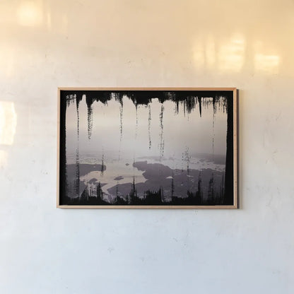 Painted Seaside I on Black by Laura Marshall. shown as a paper print in a natural frame. Available as a archival giclee rolled canvas, fine art paper, or poster print. SKU 29863i.