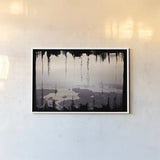 Painted Seaside I on Black by Laura Marshall. shown as a paper print in a white frame. Available as a archival giclee rolled canvas, fine art paper, or poster print. SKU 29863i.