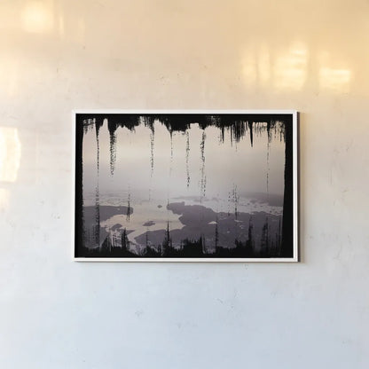 Painted Seaside I on Black by Laura Marshall. shown as a paper print in a white frame. Available as a archival giclee rolled canvas, fine art paper, or poster print. SKU 29863i.