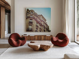 Paris Moments II by Laura Marshall. Shown as extra-large giant wall art in a modern living room. Available as an archival giclee rolled canvas, fine art paper, or poster print. SKU 25890a.
