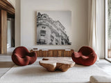 Paris Moments II BW by Laura Marshall. Shown as extra-large giant wall art in a modern living room. Available as an archival giclee rolled canvas, fine art paper, or poster print. SKU 78245a.