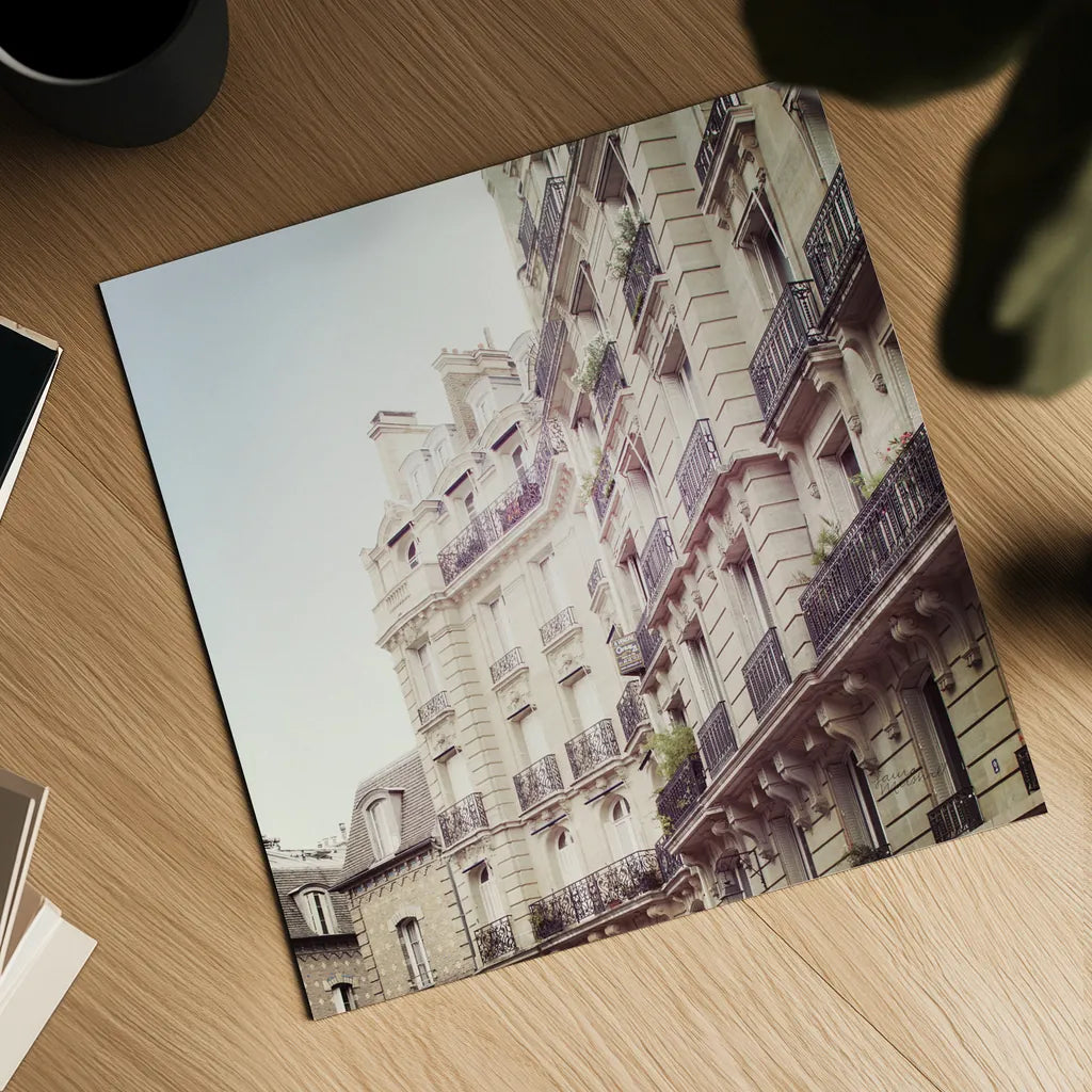 Paris Moments III Neutral by Laura Marshall. Shown as a detailed flat fine art print, highlighting archival giclee quality. Available as an archival giclee rolled canvas, fine art paper, or poster print. SKU 72143a.