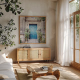 Paris Moments IV by Laura Marshall. Shown in a natural wood frame in a cozy modern living room. Available as an archival giclee rolled canvas, fine art paper, or poster print. SKU 25892a.
