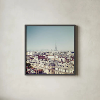 Paris Moments VI by Laura Marshall. Shown in a sleek black glass frame for a contemporary gallery look. Available as an archival giclee rolled canvas, fine art paper, or poster print. SKU 25894a.
