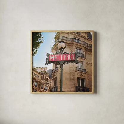 Paris Moments VII by Laura Marshall. Shown in a natural wood glass frame for a timeless modern aesthetic. Available as an archival giclee rolled canvas, fine art paper, or poster print. SKU 25895a.