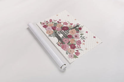 Paris is Blooming I No Words by Laura Marshall. shown as a rolled paper print. Available as archival giclee rolled canvas, fine art paper, or poster print. SKU 62405i.