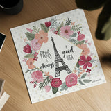 Paris is Blooming IV by Laura Marshall. Shown as a detailed flat fine art print, highlighting archival giclee quality. Available as an archival giclee rolled canvas, fine art paper, or poster print. SKU 45329a.