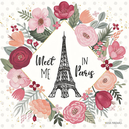 Paris is Blooming V by Laura Marshall. SKU 45330a. Archival Giclee Fine art print for wall decor.