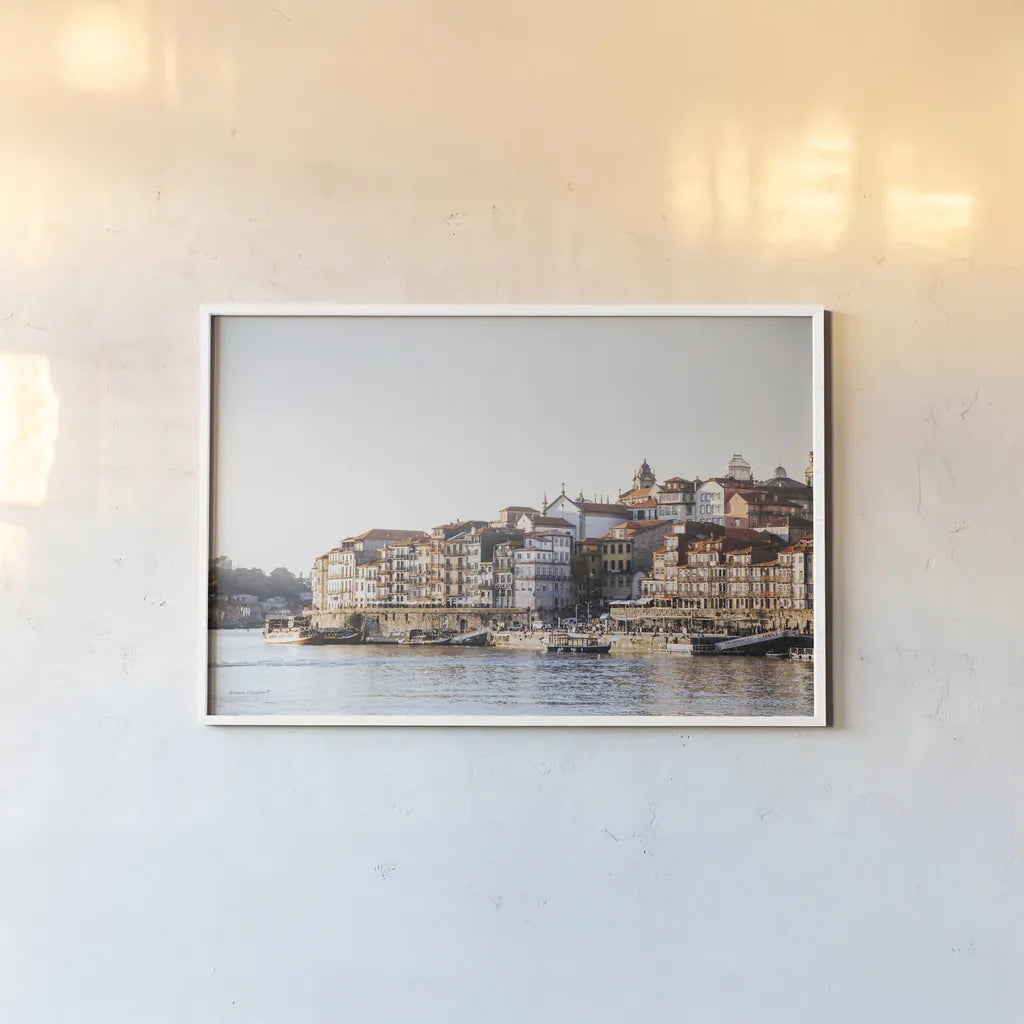 Porto I by Laura Marshall. shown as a paper print in a white frame. Available as a archival giclee rolled canvas, fine art paper, or poster print. SKU 81308i.