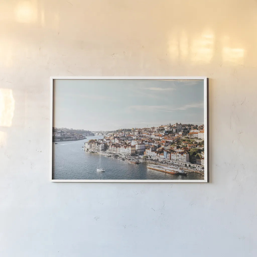 Porto II by Laura Marshall. shown as a paper print in a white frame. Available as a archival giclee rolled canvas, fine art paper, or poster print. SKU 81309i.