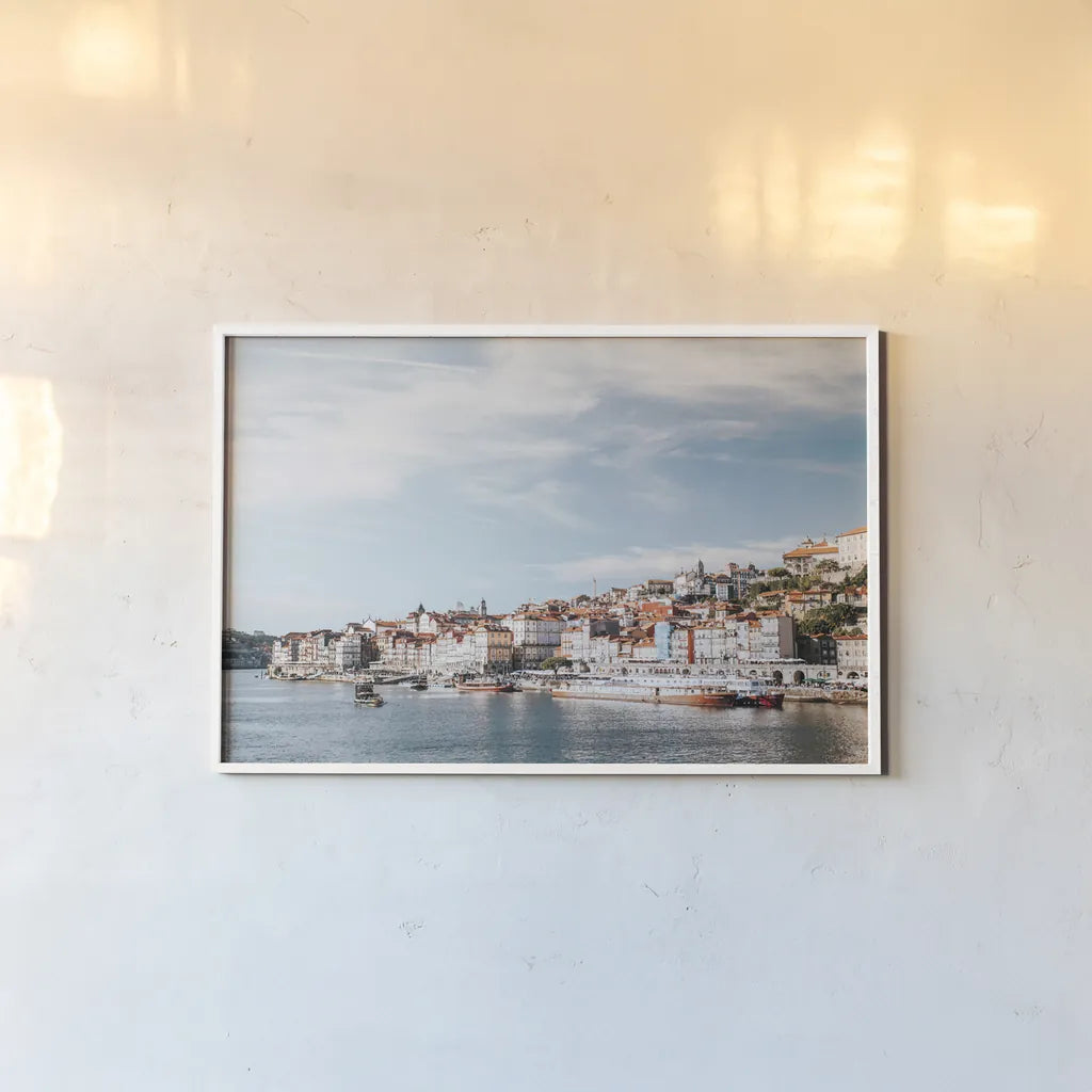 Porto III by Laura Marshall. shown as a paper print in a white frame. Available as a archival giclee rolled canvas, fine art paper, or poster print. SKU 81310i.