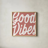 Positivity I by Laura Marshall. Shown in a natural wood glass frame for a timeless modern aesthetic. Available as an archival giclee rolled canvas, fine art paper, or poster print. SKU 50778a.