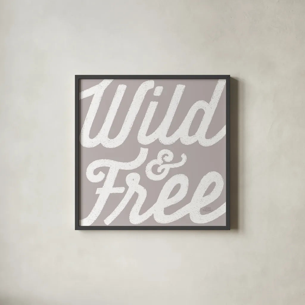 Positivity II Taupe by Laura Marshall. Shown in a sleek black glass frame for a contemporary gallery look. Available as an archival giclee rolled canvas, fine art paper, or poster print. SKU 63094a.