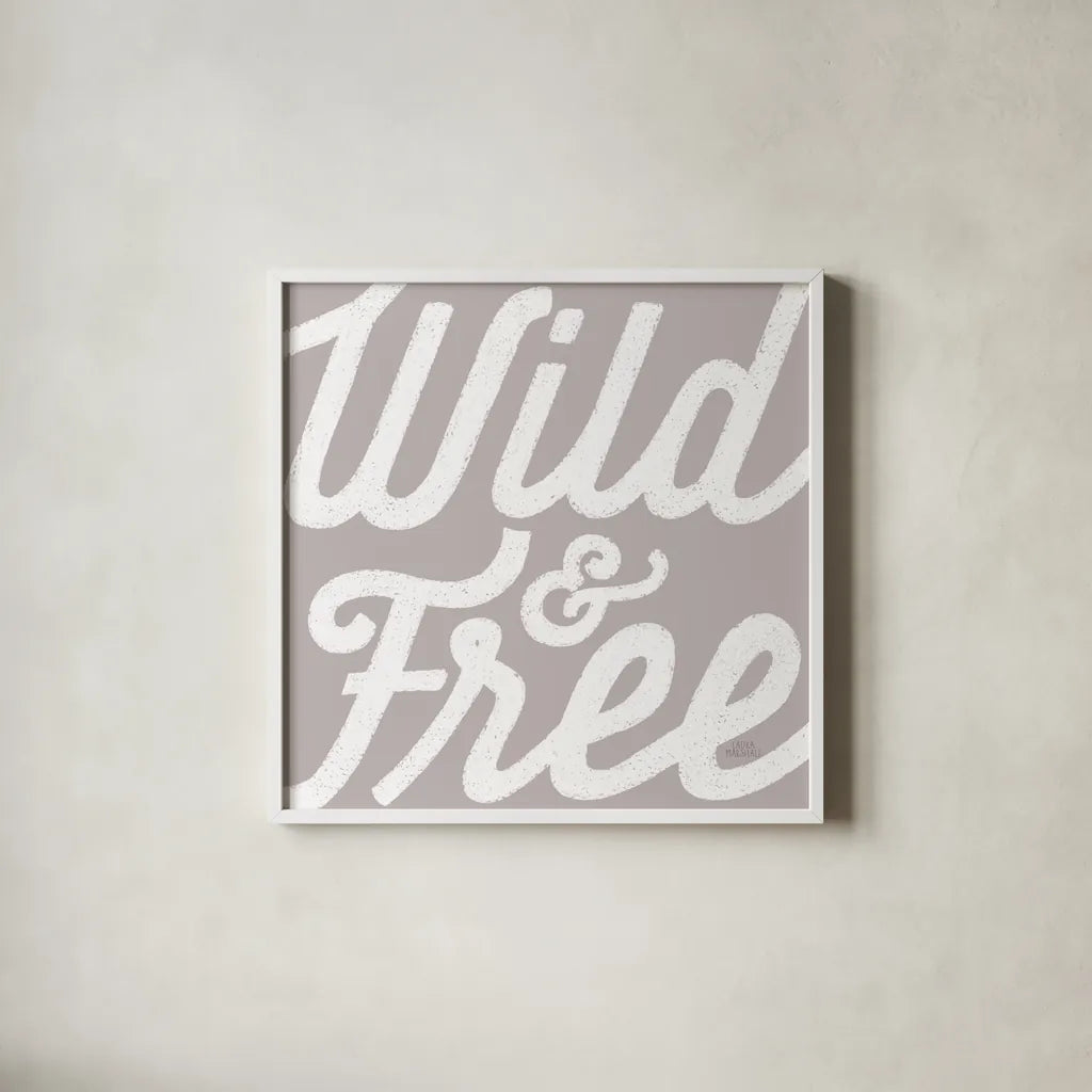 Positivity II Taupe by Laura Marshall. Shown in a crisp white glass frame for a clean and minimalist style. Available as an archival giclee rolled canvas, fine art paper, or poster print. SKU 63094a.